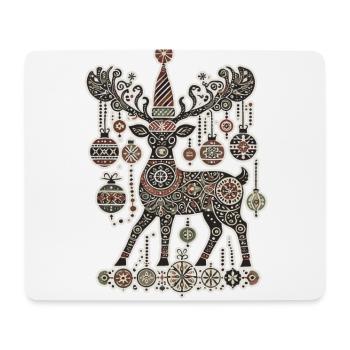 Noël Vintage Cottagecore Renne Magie - Tapis de souris (format paysage) - blanc - Devant