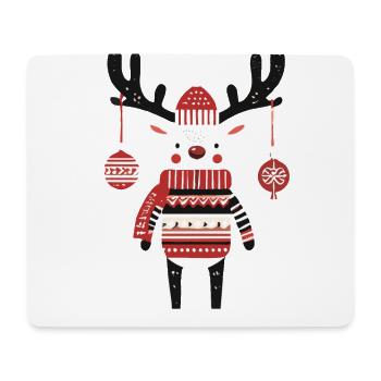 rWeihnachtliches Rentier Cottagecore Nostalgie - Mousepad (Querformat) - Weiß - Vorne