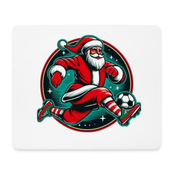 Santa Claus playing football in winter - Mouse Pad (horizontal) - white - Front
