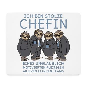 Stolze Chefin unglaublich fleißiges Team Faultiere - Mousepad (Querformat) - Weiß - Vorne