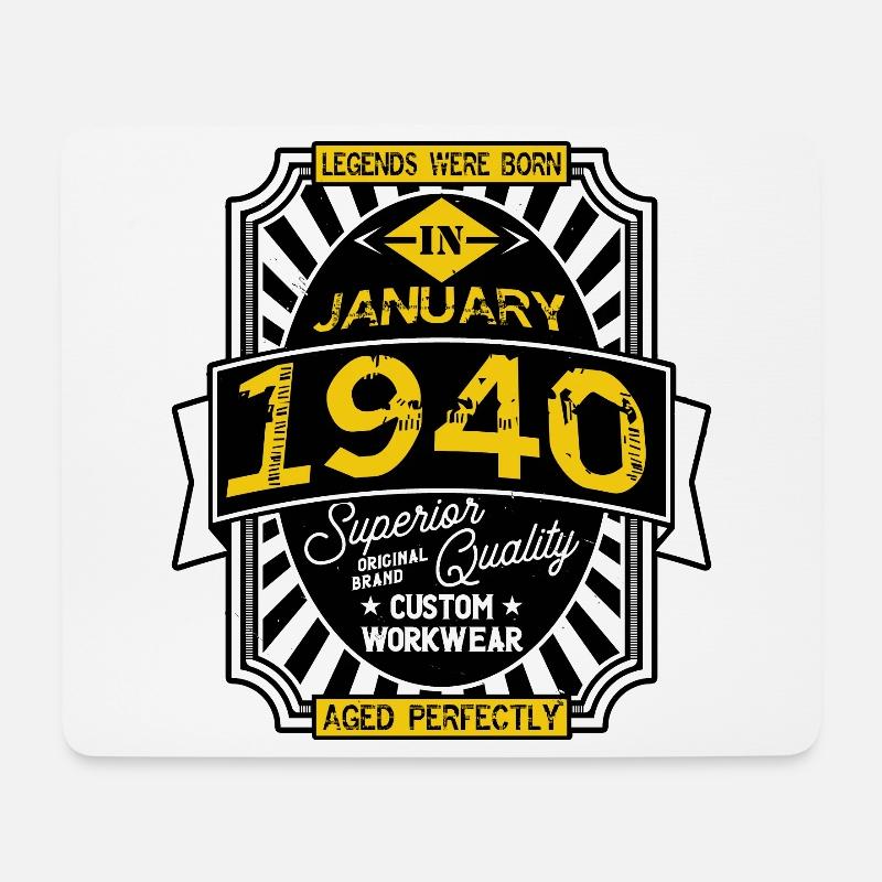 1940 JANUARY - Mouse Pad (horizontal) - white