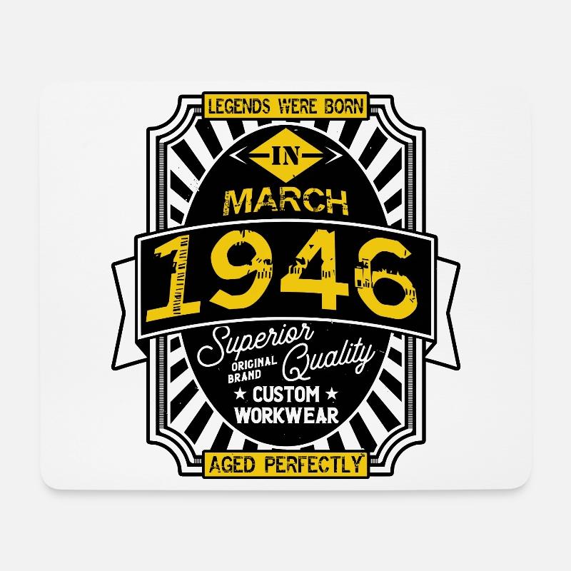 1946 MARCH - Mouse Pad (horizontal) - white