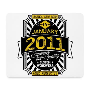 2011 JANUAR - Mousepad (Querformat) - Weiß - Vorne