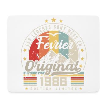 Février 1986 Cadeau 38e Anniversaire Février 1986 - Tapis de souris (format paysage) - blanc - Devant