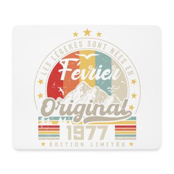 Februar 1977 Geschenk zum 47. Geburtstag Februar 1977 - Mousepad (Querformat) - Weiß - Vorne