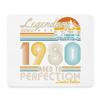 Legendär seit 1980 Jahrgang Geburtstag Retro - Mousepad (Querformat) - Weiß - Vorne