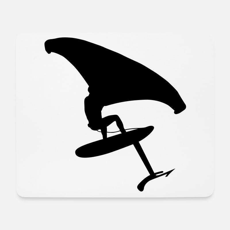 Wingsurfing - Wind und Wellen Sport - Mousepad (Querformat) - Weiß
