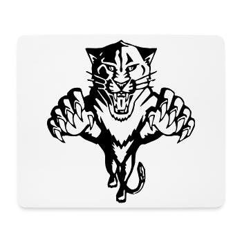 Panther im Angriff – Wild und Furchtlos - Mousepad (Querformat) - Weiß - Vorne