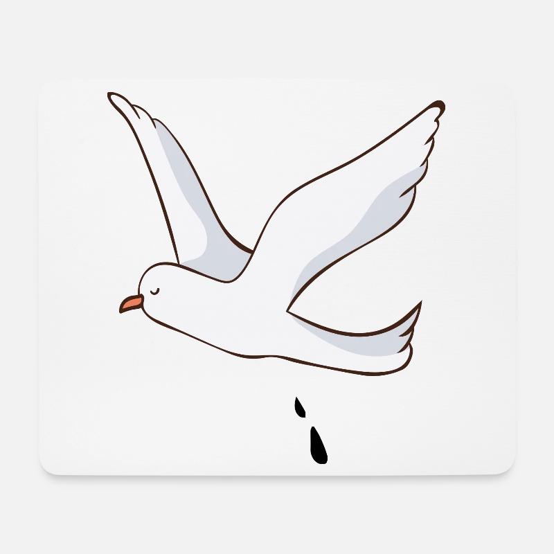 Möwe - Mousepad (Querformat) - Weiß