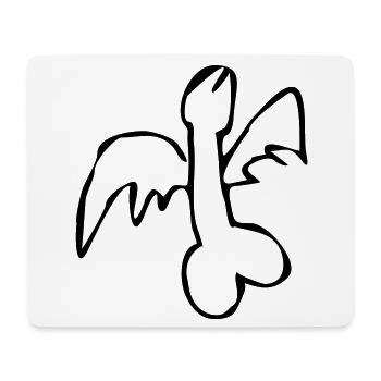 fliegender Penis flying cock exit-shirt - Mousepad (Querformat) - Weiß - Vorne
