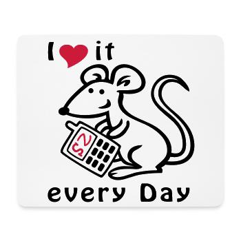 Mobile Phone, Mouse, Chat - Mouse Pad (horizontal) - white - Front