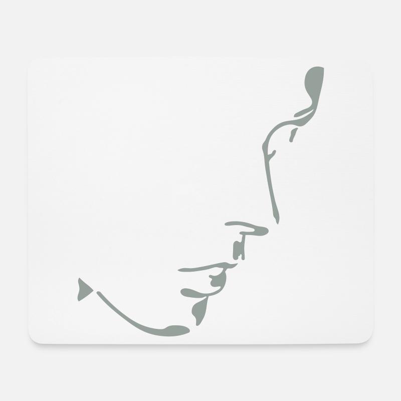 girl face, light and shadow - Mousepad (Querformat) - Weiß