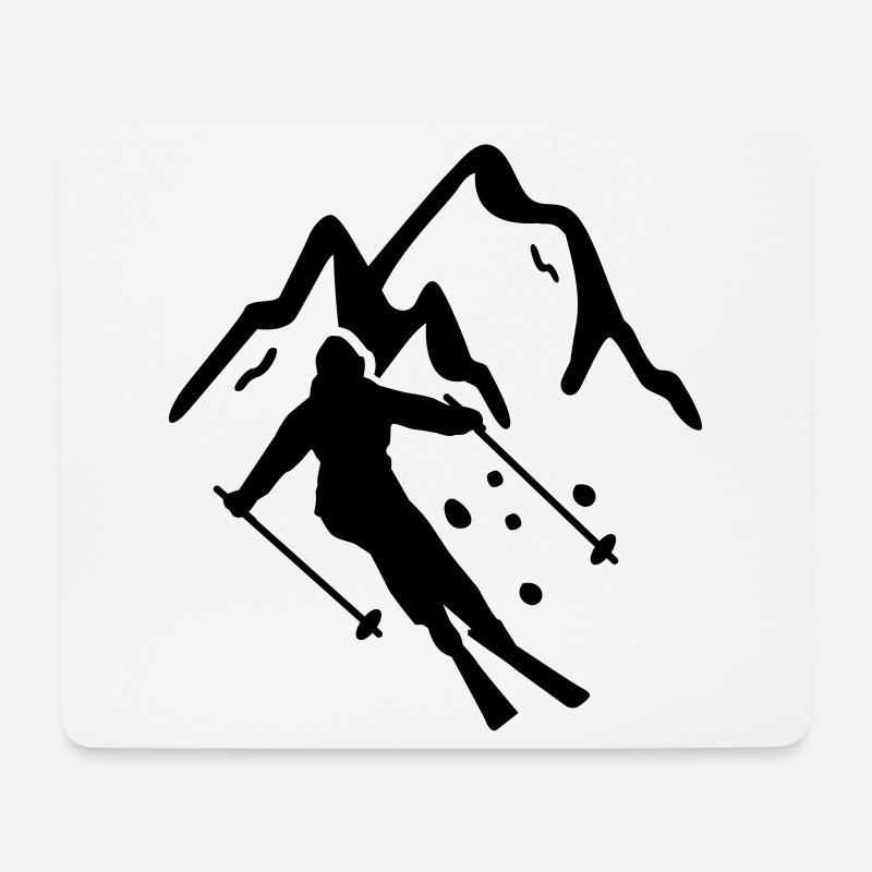 Skifahren - Mousepad (Querformat) - Weiß