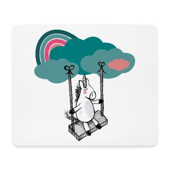 Bonne licorne - Tapis de souris (format paysage) - blanc - Devant