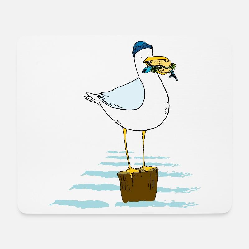 Möwe - Mousepad (Querformat) - Weiß