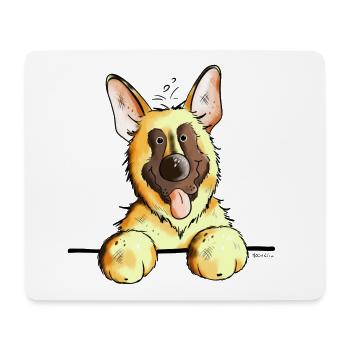 Funny German Shepherd - Mouse Pad (horizontal) - white - Front