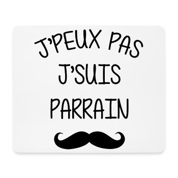 Parrain / Oncle / Tonton / Famille / Filleul - Tapis de souris (format paysage) - blanc - Devant