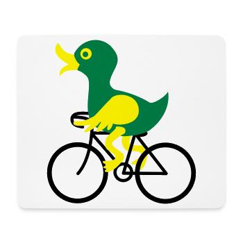 Eine Ente fährt Fahrrad - Mousepad (Querformat) - Weiß - Vorne