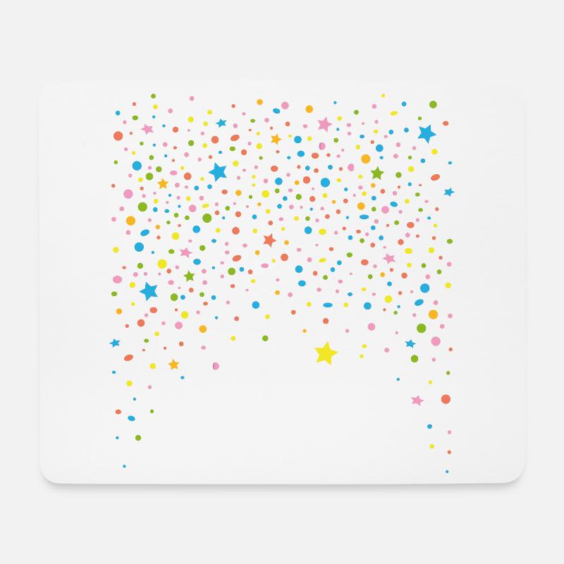 Silvester. Buntes Konfetti mit Sternen. - Mousepad (Querformat) - Weiß
