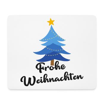 Frohe Weihnachten Blauer Weihnachtsbaum Christbaum - Mousepad (Querformat) - Weiß - Vorne