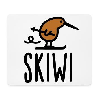 Skiwi Kiwi Vogel Neuseeland Skifahren cartoon - Mousepad (Querformat) - Weiß - Vorne