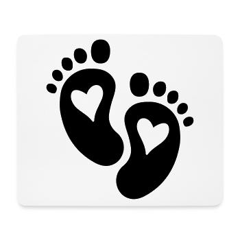 Pieds de bébé Coeur - Tapis de souris (format paysage) - blanc - Devant