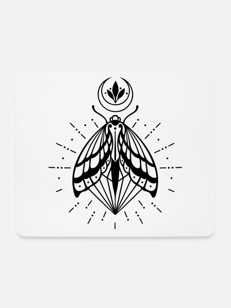 Motte Mond Kristall Diamant Glühwürmchen - Mousepad (Querformat) - Weiß