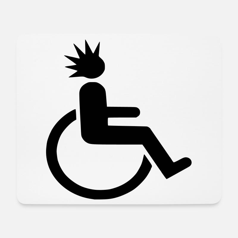 Rollstuhlfahrer mit Punk-Frisur # - Mousepad (Querformat) - Weiß