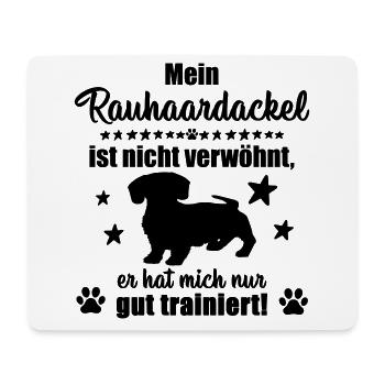 Rauhhaardackel - witziges Statement! - Mousepad (Querformat) - Weiß - Vorne