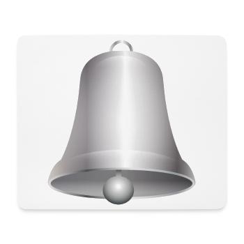große silberfarbene Kirchen Glocke oder Glöckchen - Mousepad (Querformat) - Weiß - Vorne