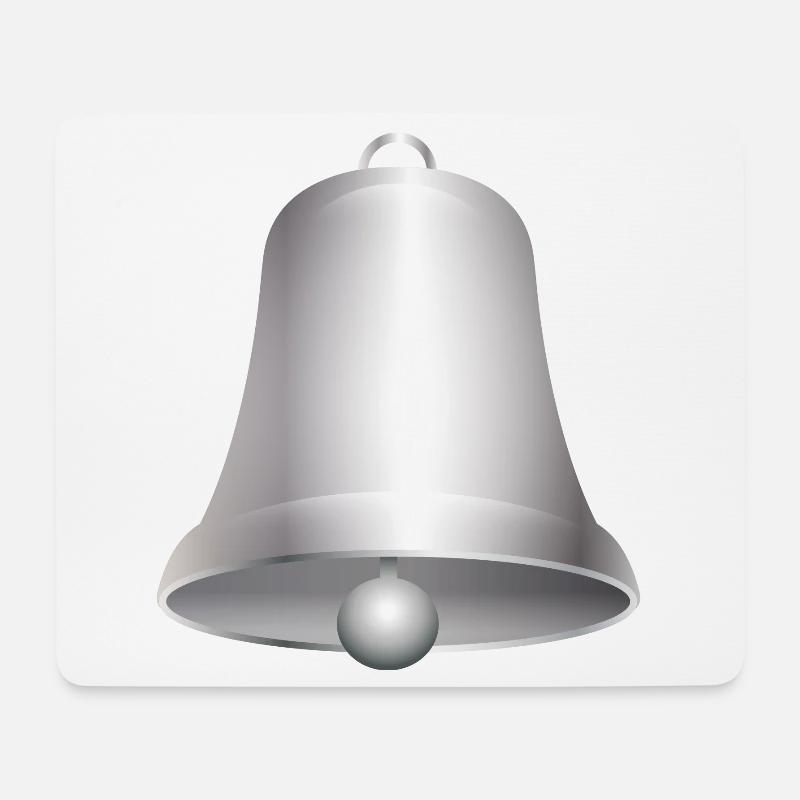 große silberfarbene Kirchen Glocke oder Glöckchen - Mousepad (Querformat) - Weiß