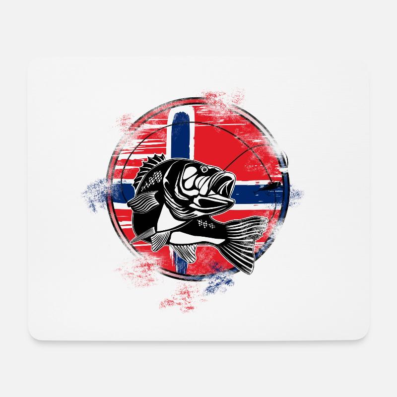 Norwegen Angeln - Mousepad (Querformat) - Weiß