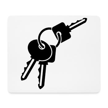 Porte-clés - trois clés - idée cadeau - Tapis de souris (format paysage) - blanc - Devant