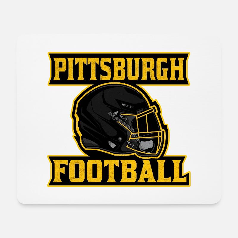Pittsburgh Football Helm Logo - Mousepad (Querformat) - Weiß