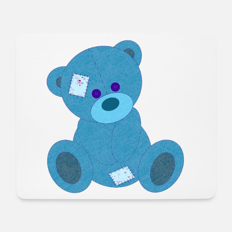 Blauer Bär - Mousepad (Querformat) - Weiß