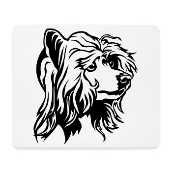 Chinesischer Schopfhund Kopf - Mousepad (Querformat) - Weiß - Vorne