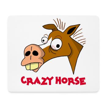 verrücktes Pferd - Mousepad (Querformat) - Weiß - Vorne