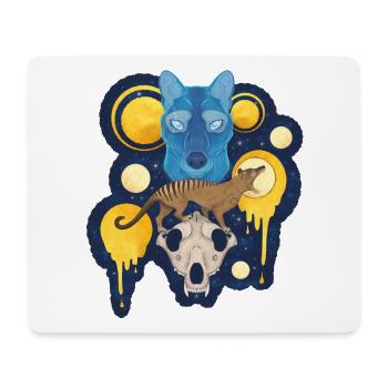 Thylacine Spirit - Loup Tigre de Tasmanie Mythique - Tapis de souris (format paysage) - blanc - Devant