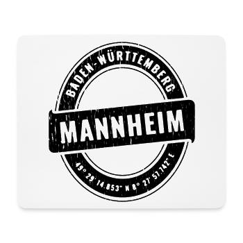  Mannheim Baden-Württemberg Koordinaten Emblem - Mousepad (Querformat) - Weiß - Vorne