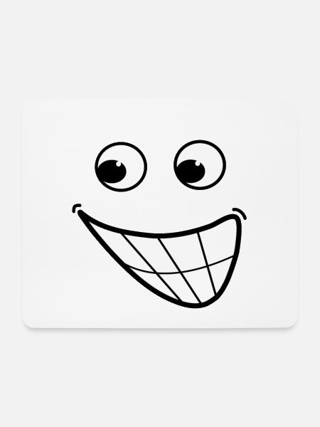 Cartoon smile - Mouse Pad (horizontal) - white