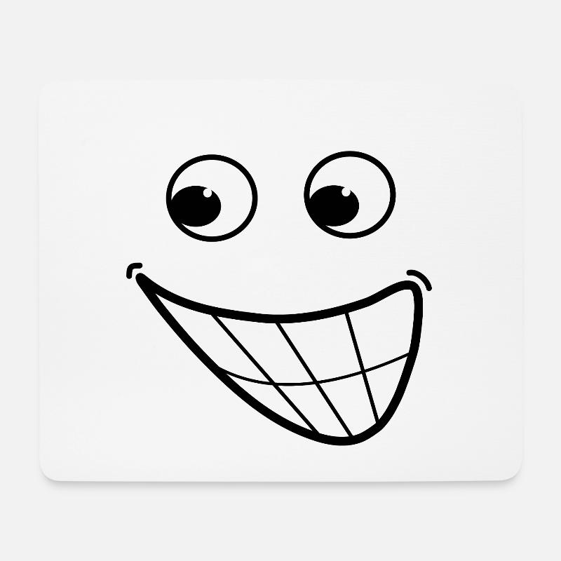 Cartoon smile - Mouse Pad (horizontal) - white