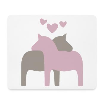 Dala horse hearts scandinavian christmas love - Mouse Pad (horizontal) - white - Front