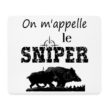 Sanglier chasse silhouette gibier chasseur animal  - Tapis de souris (format paysage) - blanc - Devant