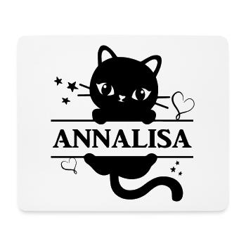 Name T-Shirt Annalisa T-Shirt Katze Geschenkidee - Mousepad (Querformat) - Weiß - Vorne