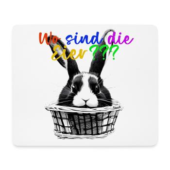Osterdesign Hase im Korb T-Shirt mit der Frage - Mousepad (Querformat) - Weiß - Vorne