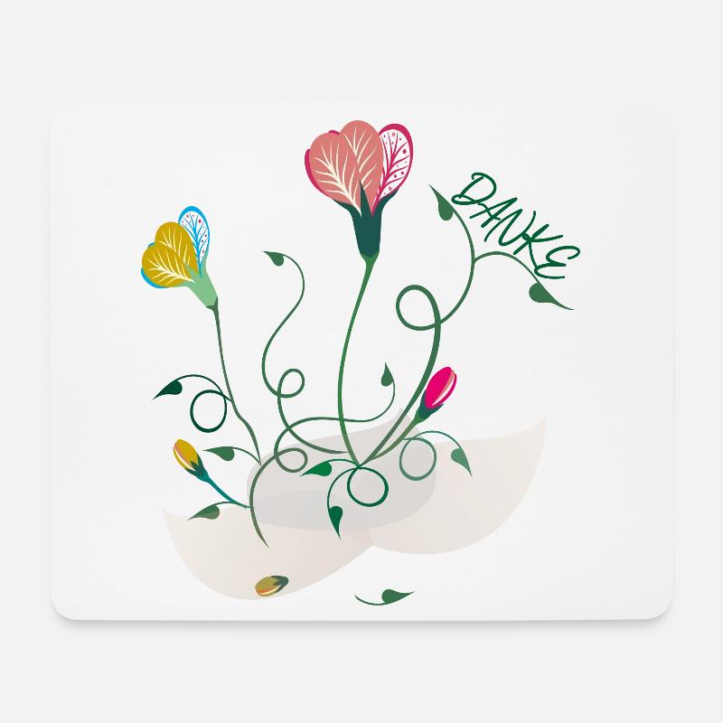Danke, thank you, Blumenstrauss - Mousepad (Querformat) - Weiß