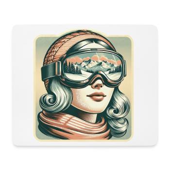 schifahren schifahrerin schnee wintersport urlaub - Mousepad (Querformat) - Weiß - Vorne
