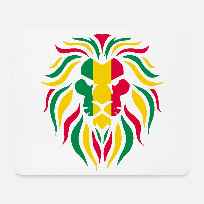 Reggae Rasta Löwe - Mousepad (Querformat) - Weiß
