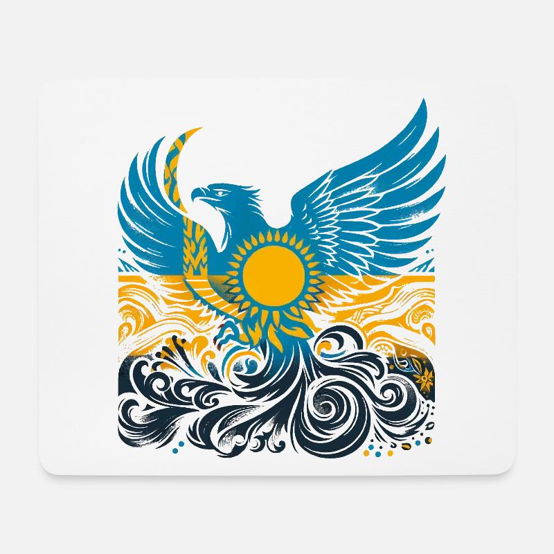 Kasachstan Adler Wappen Flagge Geschenk - Mousepad (Querformat) - Weiß