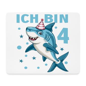 4 Jahre Haie 4 Geburtstag Kinder Jungen Hai Spruch - Mousepad (Querformat) - Weiß - Vorne